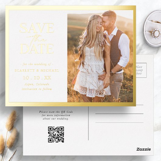 Elegante Bewaar De Datum Folie Uitnodiging Briefkaart