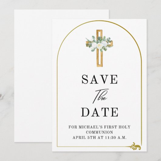 Elegante Bewaar de Datum Kaart (Voorkant / Achterkant)