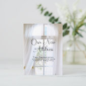 Elegante Bewegende Aankondiging Nieuw Adres Briefkaart (Staand voorkant)