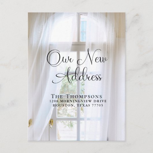 Elegante Bewegende Aankondiging Nieuw Adres Briefkaart (Voorkant)