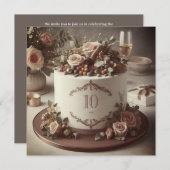 ELEGANTE BEWERKBARE BRUILOFT JUBILEUM CAKE KAART (Voorkant / Achterkant)