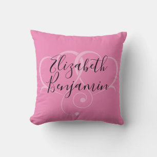 Elegante bewerkbare eenvoudige hartontwerp-Roze kl Kussen