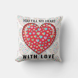 Elegante bewerkbare eenvoudige hartvorm ontwerp kussen