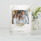 Elegante bewerkbare kerst Kaart foto (Staand voorkant)