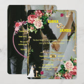 Elegante bewerkbare trouwkaart uitnodiging (Voorkant / Achterkant)