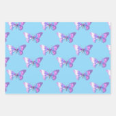 Elegante B'fly Wrapping Paper Flat Sheet Set van 3 (Voorkant 2)