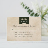 Elegante  Bibliotheek Thema Bruiloft RSVP Kaart (Staand voorkant)