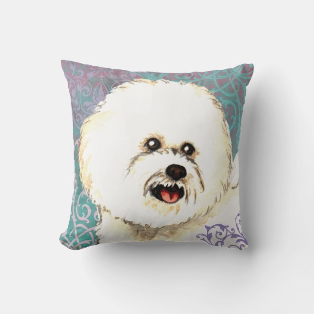 Elegante Bichon Frise Kussen (Voorkant)