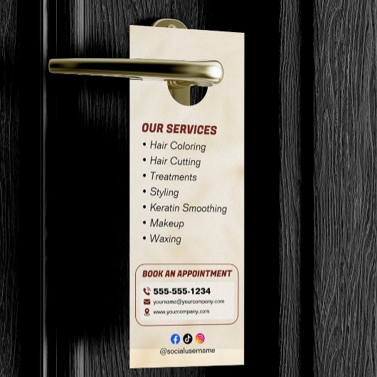 Elegante Biege Hair Stylist Salon Make-up Waxen Deurhanger