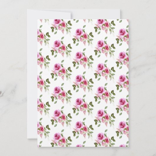 Elegante Big Pink Bow Roos Bloemen Verjaardag Kaart (Achterkant)