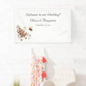 Elegante bij & Bloemen Trouwbanner Spandoek (Insitu)