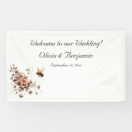 Elegante bij & Bloemen Trouwbanner Spandoek