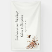 Elegante bij & Bloemen Trouwbanner Spandoek (Verticaal)