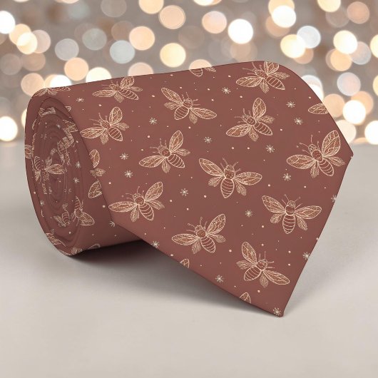 Elegante Bij Patroon Op Maat Gemaakte Das