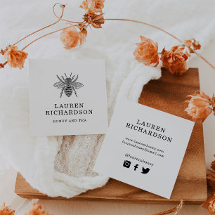 Elegante  bij   Social Media pictogrammen Vierkante Visitekaartje