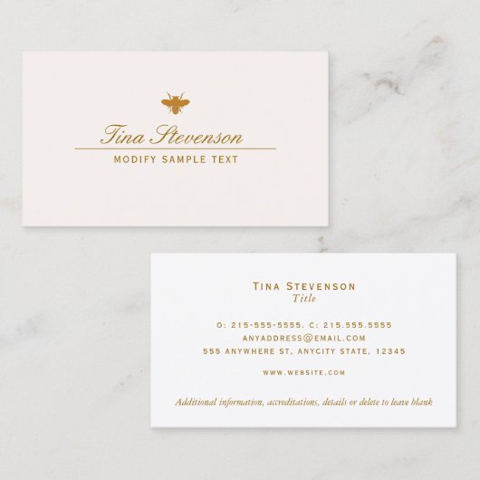 elegante bij visitekaartje (Voorkant / Achterkant)