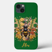 Elegante bij & Zonnebloemen met aangepaste naam Case-Mate iPhone Case (Achterkant)