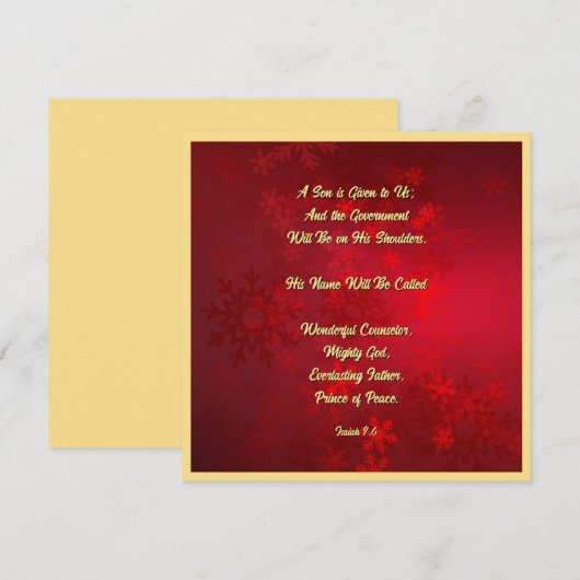 Elegante Bijbelse Christelijke Kerst Feestdagenkaart (Voorkant / Achterkant)