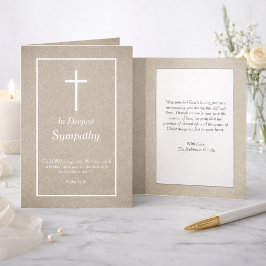 Elegante Bijbeltekst Christelijk Kruis Condoleance Kaart