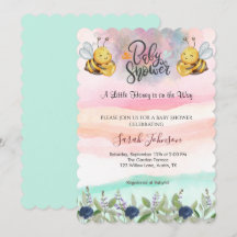 Elegante Bijenbaby Shower Uitnodiging