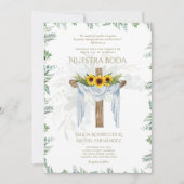 Elegante Bilingual Katholieke Trouwuitnodiging Inv Kaart (Voorkant)