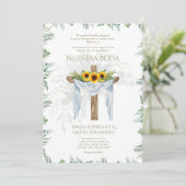 Elegante Bilingual Katholieke Trouwuitnodiging Inv Kaart (Staand voorkant)