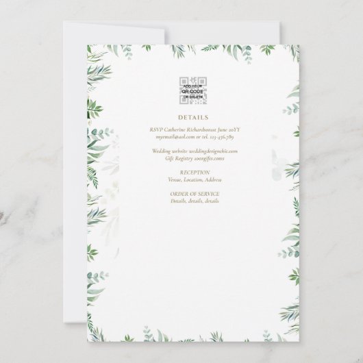 Elegante Bilingual Katholieke Trouwuitnodiging Inv Kaart (Achterkant)