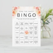 Elegante Bingo Peach Green Vrijgezellenfeest Kaart (Staand voorkant)