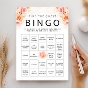 Elegante Bingo Peach Green Vrijgezellenfeest Kaart