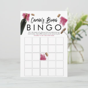 Elegante Bingo Speelkaart voor Wijnliefhebbers Kaart