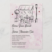 Elegante binnenplaats bistro thema romantische bru kaart (Voorkant)