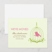 Elegante Birdcage bewegende aankondigingen Aankondigingskaart (Voorkant / Achterkant)