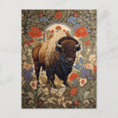 Elegante Bison William Morris Geïnspireerd Briefkaart (Voorkant)