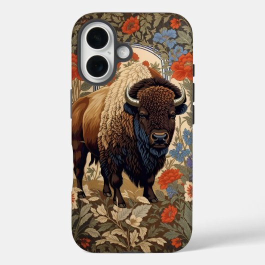 Elegante Bison William Morris Geïnspireerd Case-Mate iPhone Case (Achterkant)
