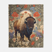 Elegante Bison William Morris Geïnspireerd Fleece Deken (Voorkant)