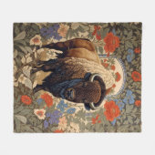 Elegante Bison William Morris Geïnspireerd Fleece Deken (Voorkant (Horizontaal))