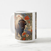 Elegante Bison William Morris Geïnspireerd Koffiemok (Voorkant links)