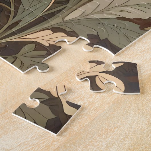 Elegante Bison William Morris Geïnspireerd Legpuzzel (Zijkant)