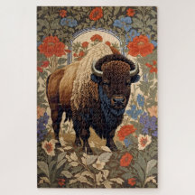 Elegante Bison William Morris Geïnspireerd