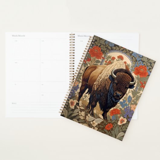 Elegante Bison William Morris Geïnspireerd Planner (Display)