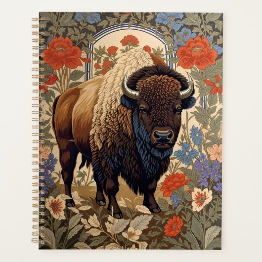 Elegante Bison William Morris Geïnspireerd Planner (Voorkant)