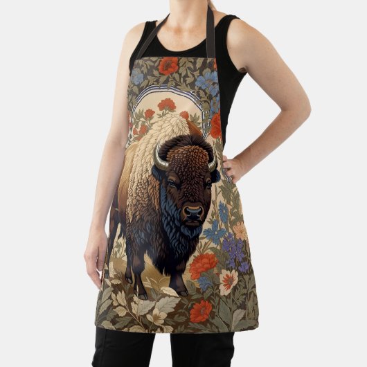 Elegante Bison William Morris Geïnspireerd Schort (Insitu)