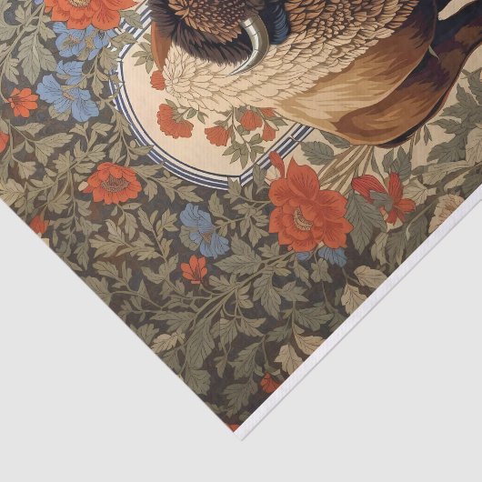 Elegante Bison William Morris Geïnspireerd Tissuepapier (Detail)