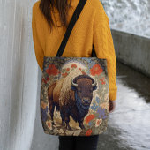 Elegante Bison William Morris Geïnspireerd Tote Bag