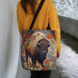 Elegante Bison William Morris Geïnspireerd Tote Bag
