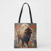 Elegante Bison William Morris Geïnspireerd Tote Bag (Voorkant)