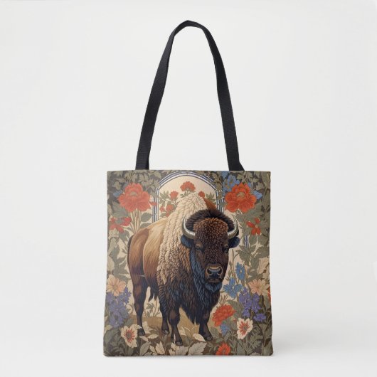 Elegante Bison William Morris Geïnspireerd Tote Bag (Voorkant)