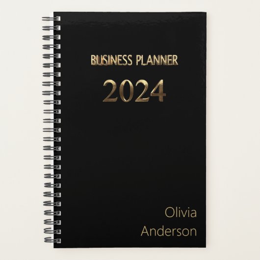 Elegante Black and Gold Business Planner 2024 (Voorkant)