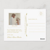 Elegante Black and Gold Heart Wedding Dank u Briefkaart (Achterkant)