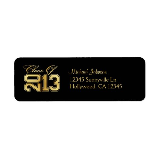 Elegante Black and Gold-klasse van 2013 Etiket (Voorkant)